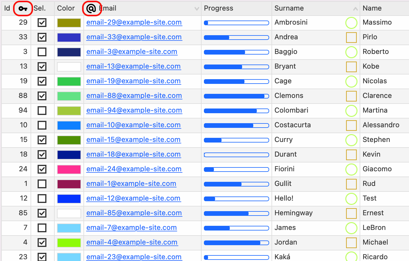 BasicApp Xojo DataGrid icons