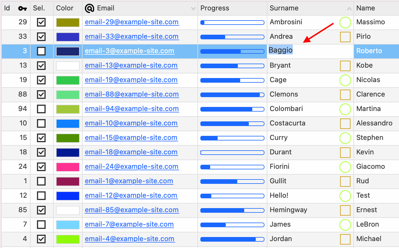 BasicApp Xojo DataGrid text edit