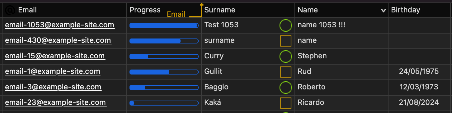 BasicApp Xojo DataGrid column drag dark