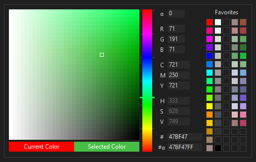 BasicApp Xojo Picker Color Full Component Dark
