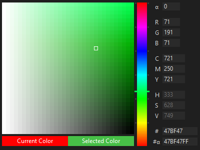 BasicApp Xojo Picker Color Driver and Values Dark
